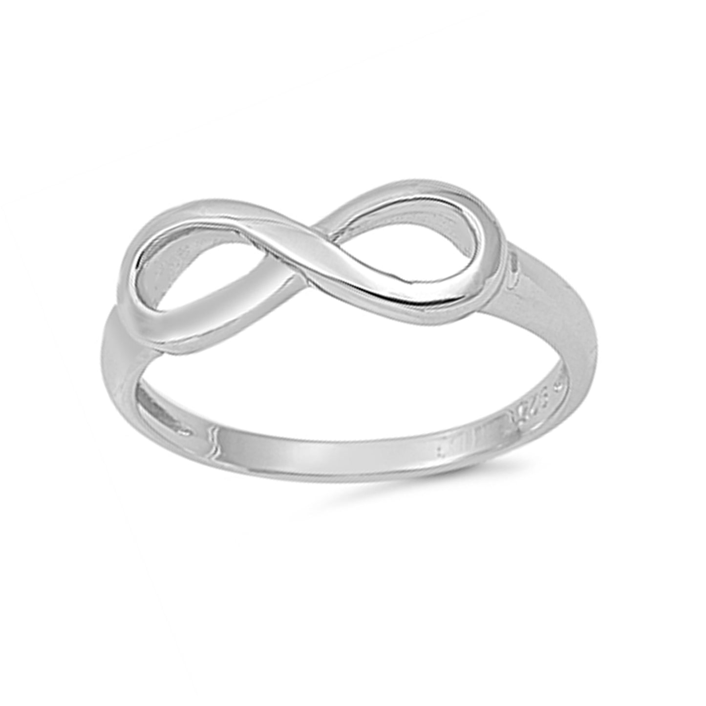 Minimalist Infinity Symbol Midi Stackable Ring in Sterling Silver