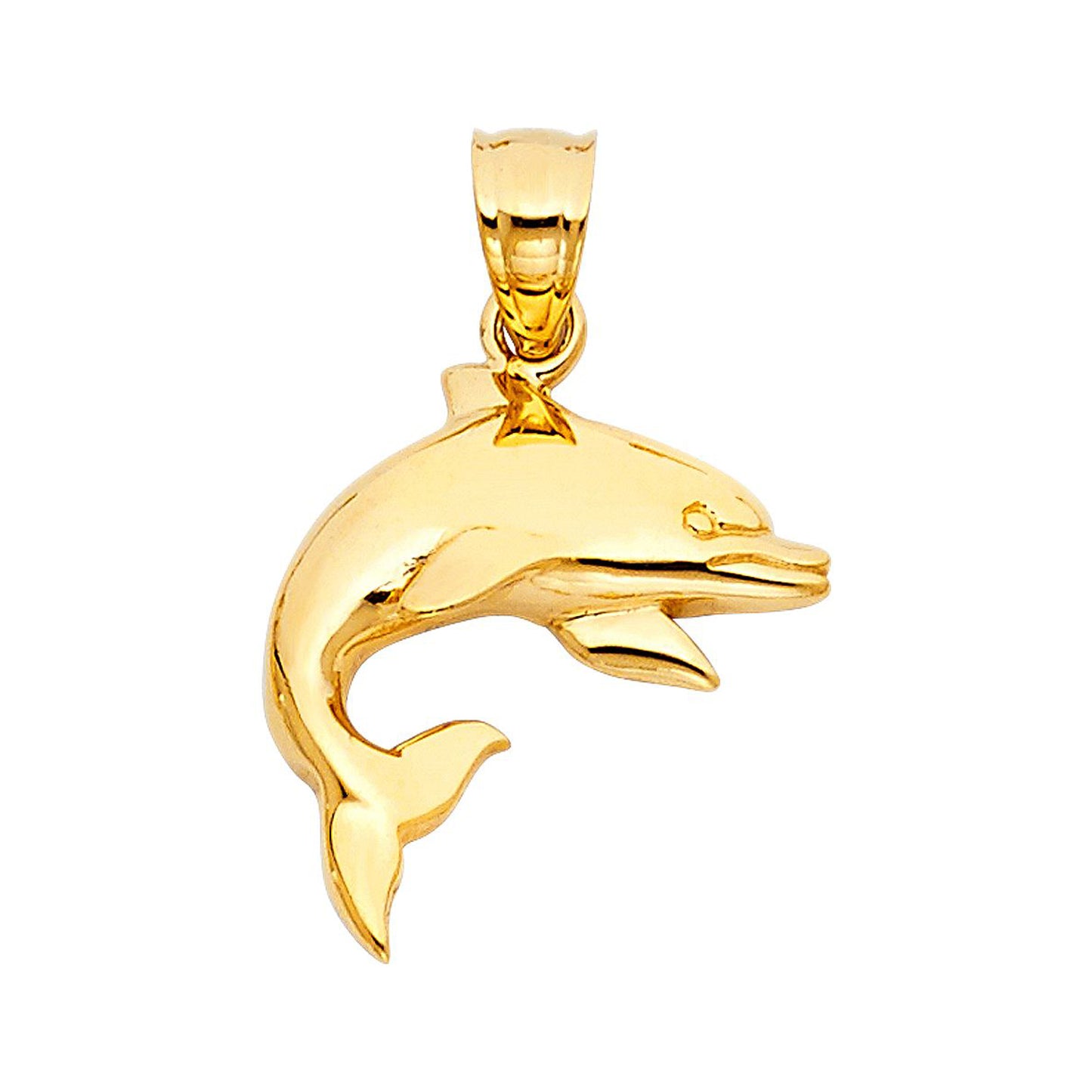 Classic Dolphin Pendant in 14k Yellow Gold