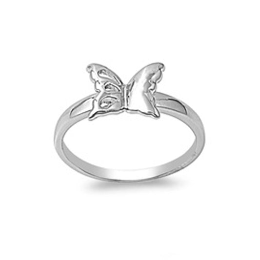 Polish Finish Small Butterfly Ring in Sterling Silver