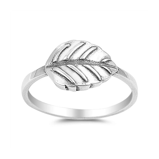 Single Leaf Ring in Sterling Silver