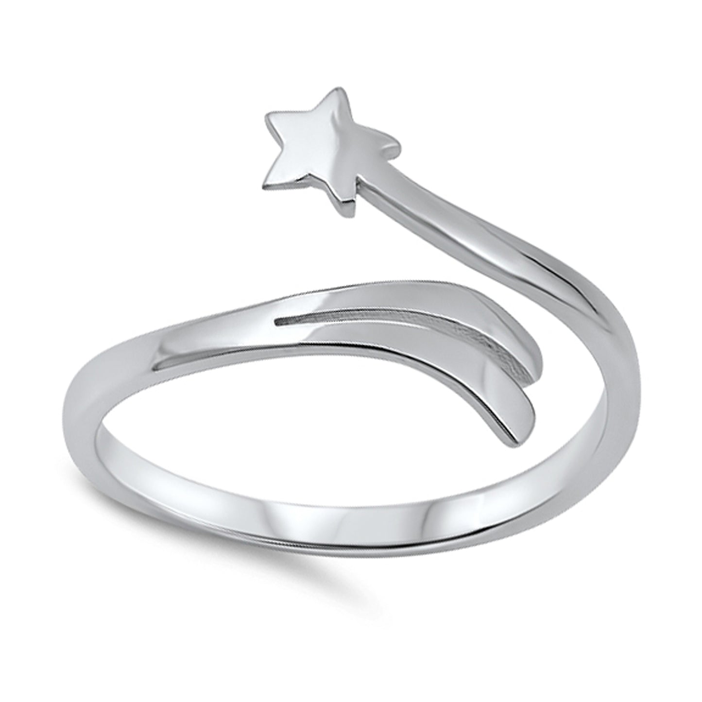 Wishing Star Bypass Ring in Sterling Silver