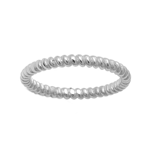 Twisted Midi Stackable Ring in Sterling Silver