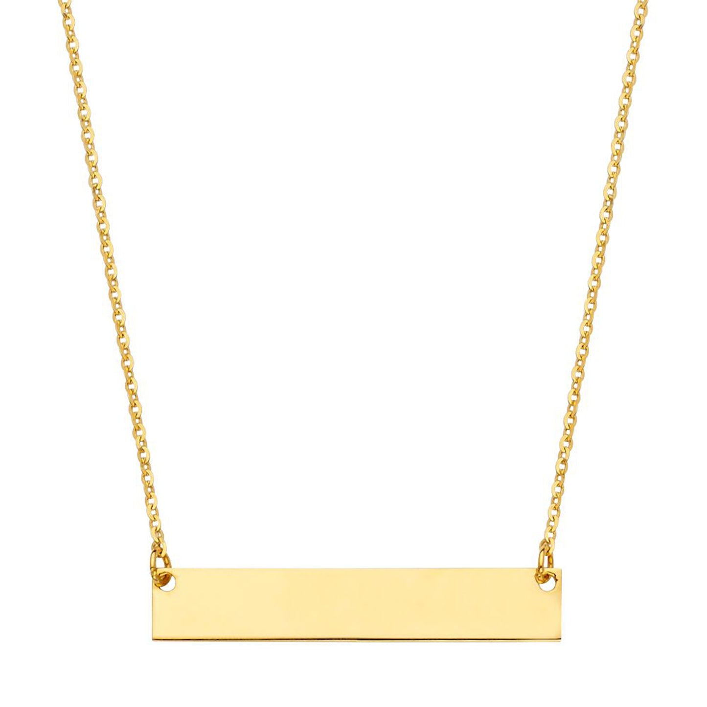 Classic Plain Bar Minimalist Pendant Necklace in 14k Yellow Gold