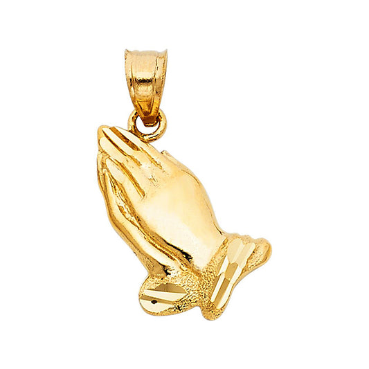 Praying Hands Pendant in 14k Yellow Gold