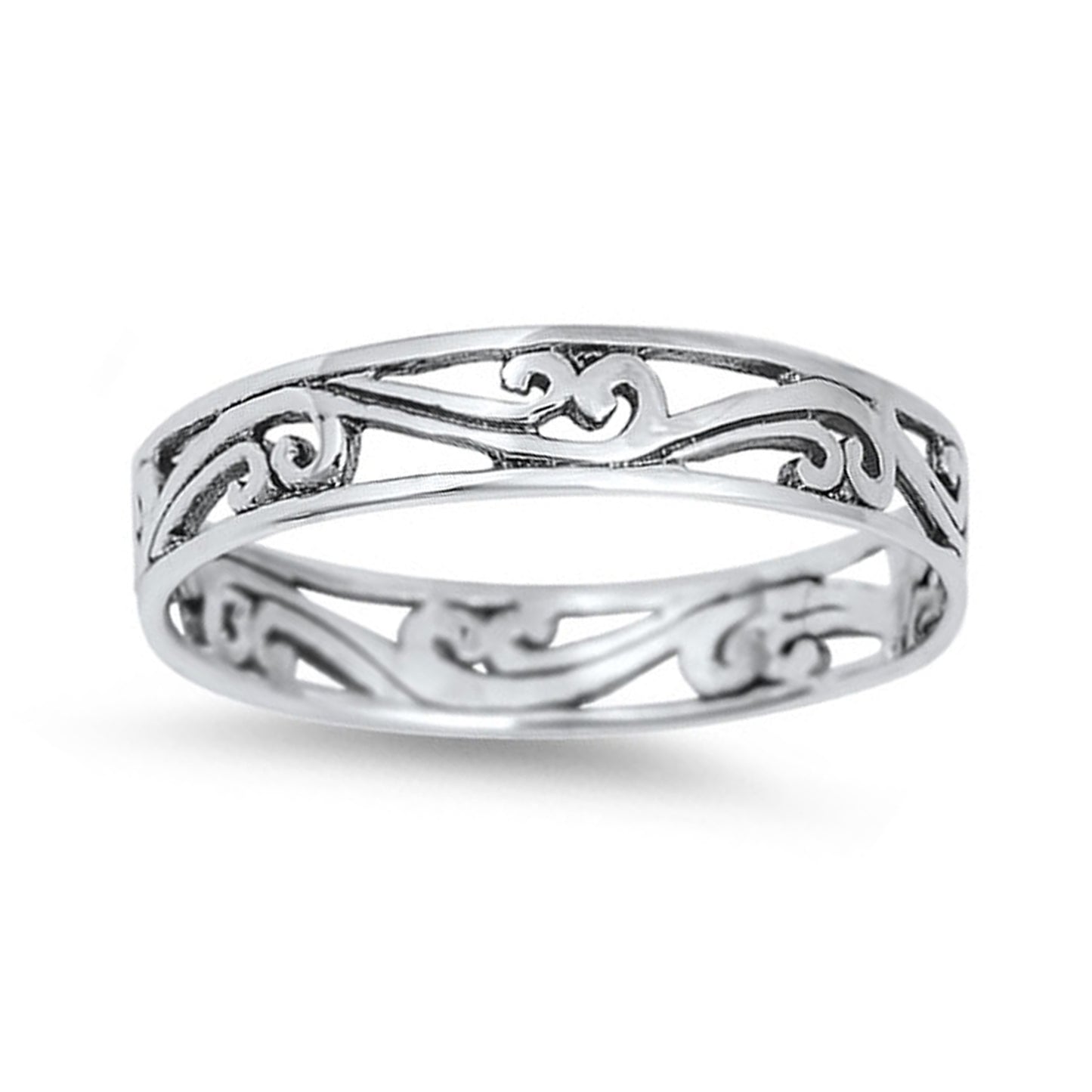 Openwork Scroll Ring in Sterling Silver