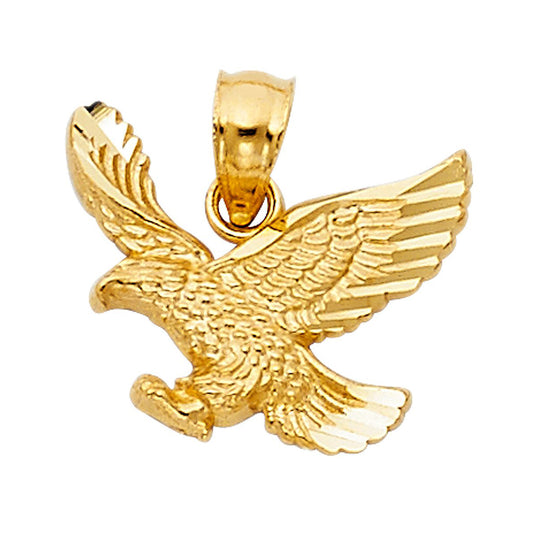 Small American Eagle Pendant in 14k Yellow Gold