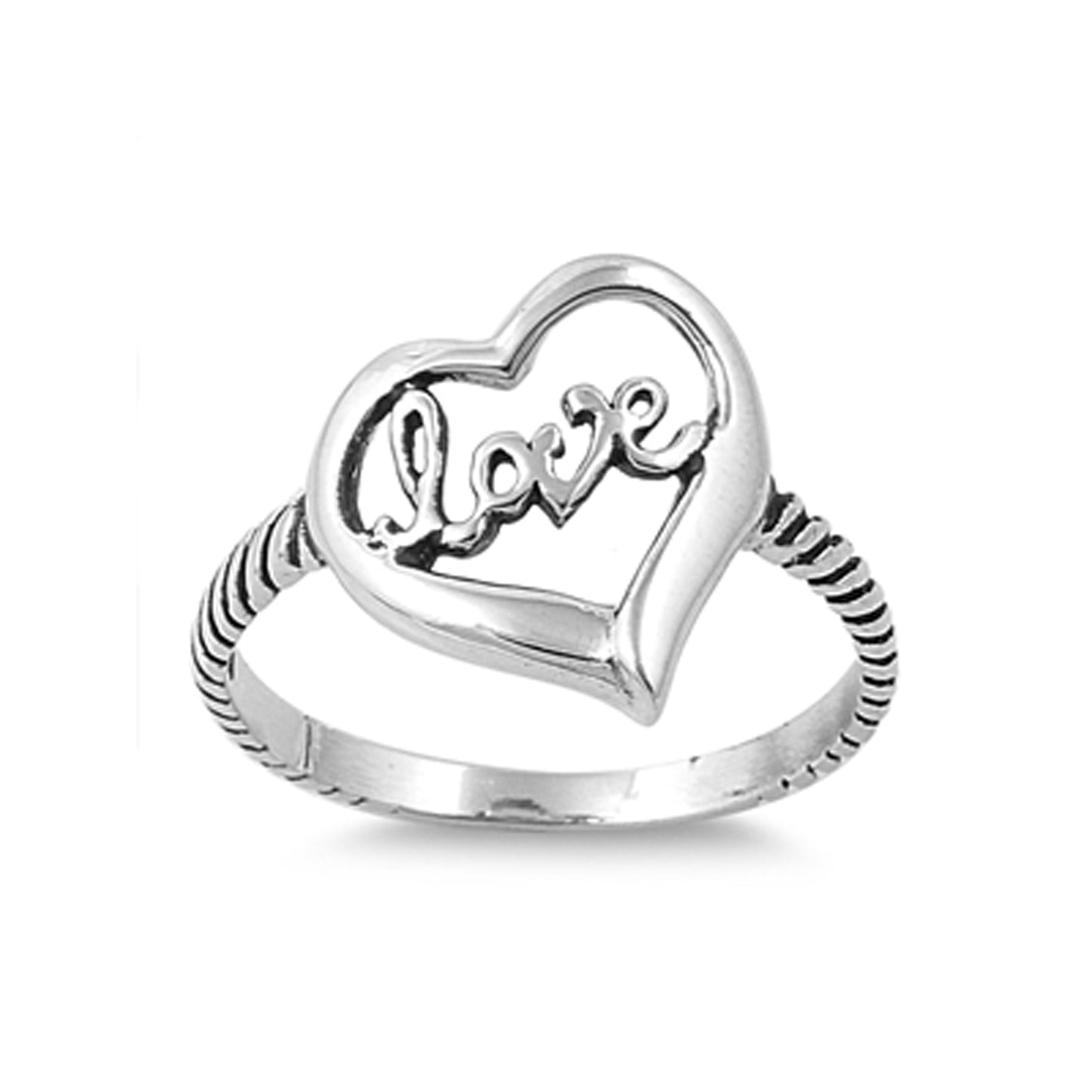 Love in a Heart Twisted Ring in Sterling Silver