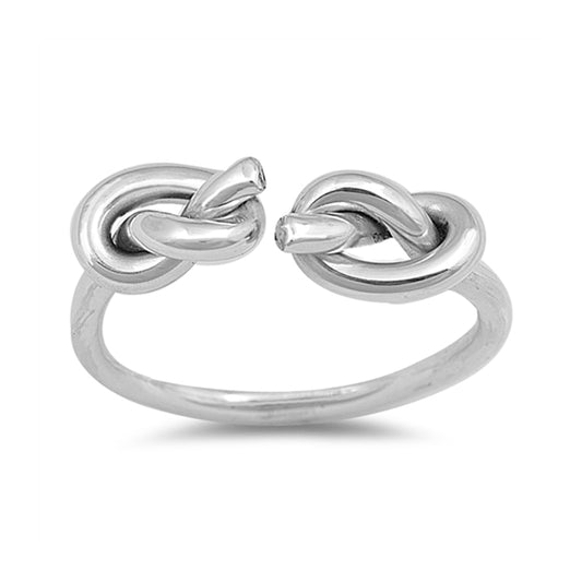 Double Promise Knots Open End Ring in Sterling Silver