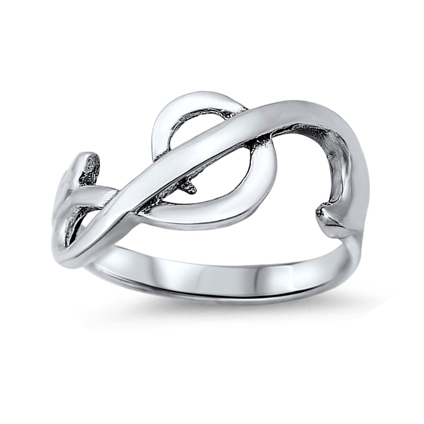 Sideway G-Clef Musical Note Ring in Sterling Silver