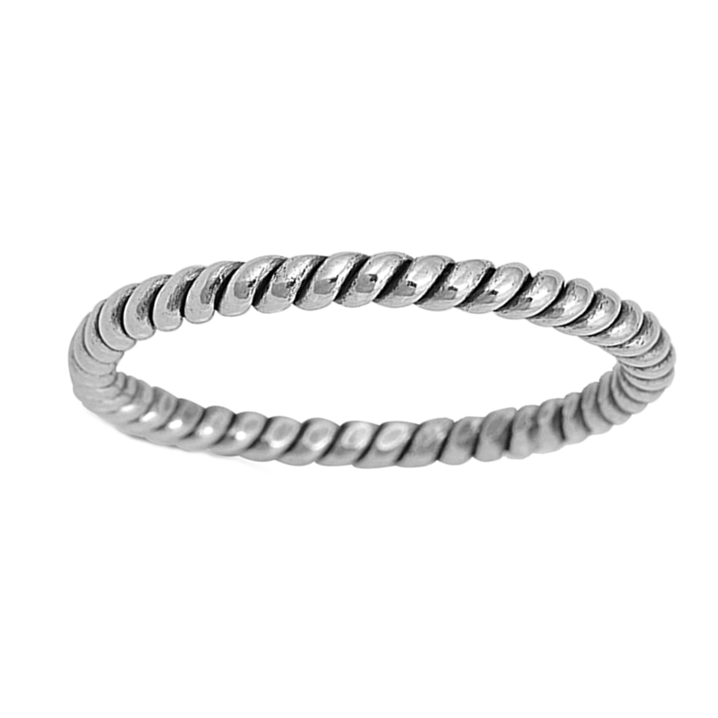 Twisted Stackable Knuckle MIdi Ring in Sterling Silver