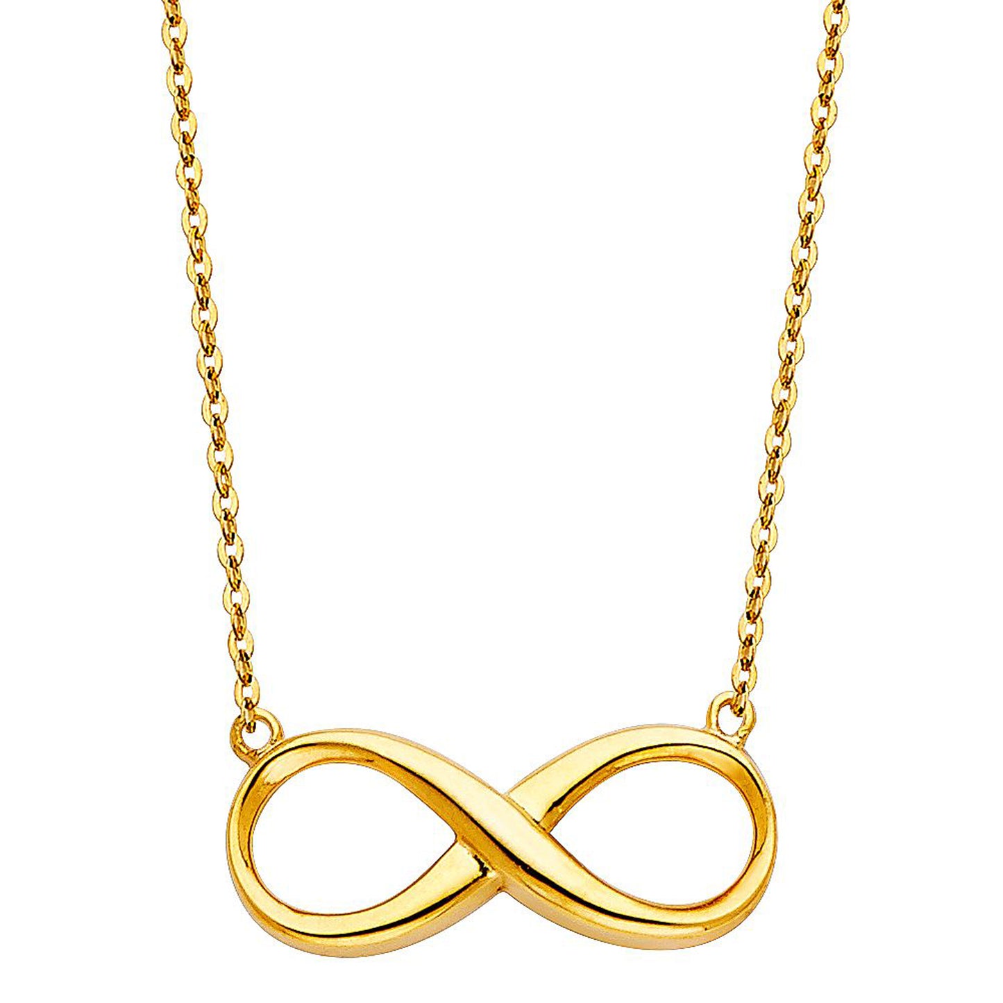 Open Infinity Pendant Necklace in 14k Yellow Gold