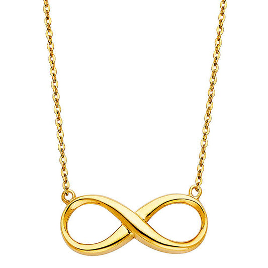 Open Infinity Pendant Necklace in 14k Yellow Gold