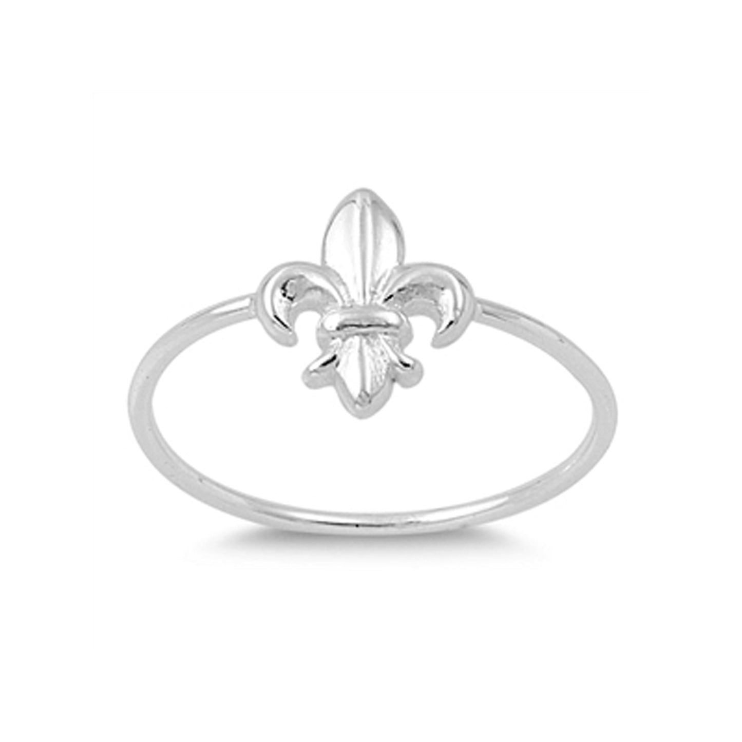 Fleur de Lis Minimalist Ring in Sterling Silver