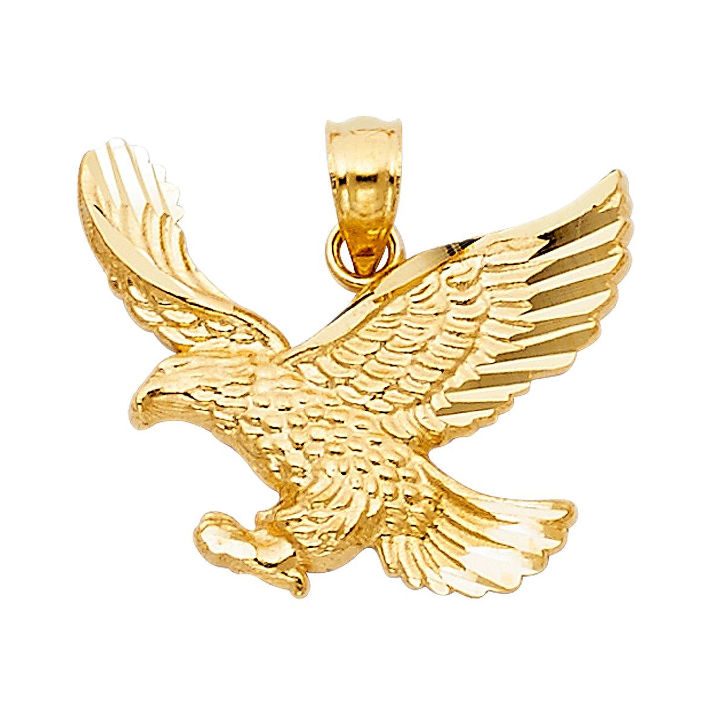 American Eagle Pendant in 14k Yellow Gold