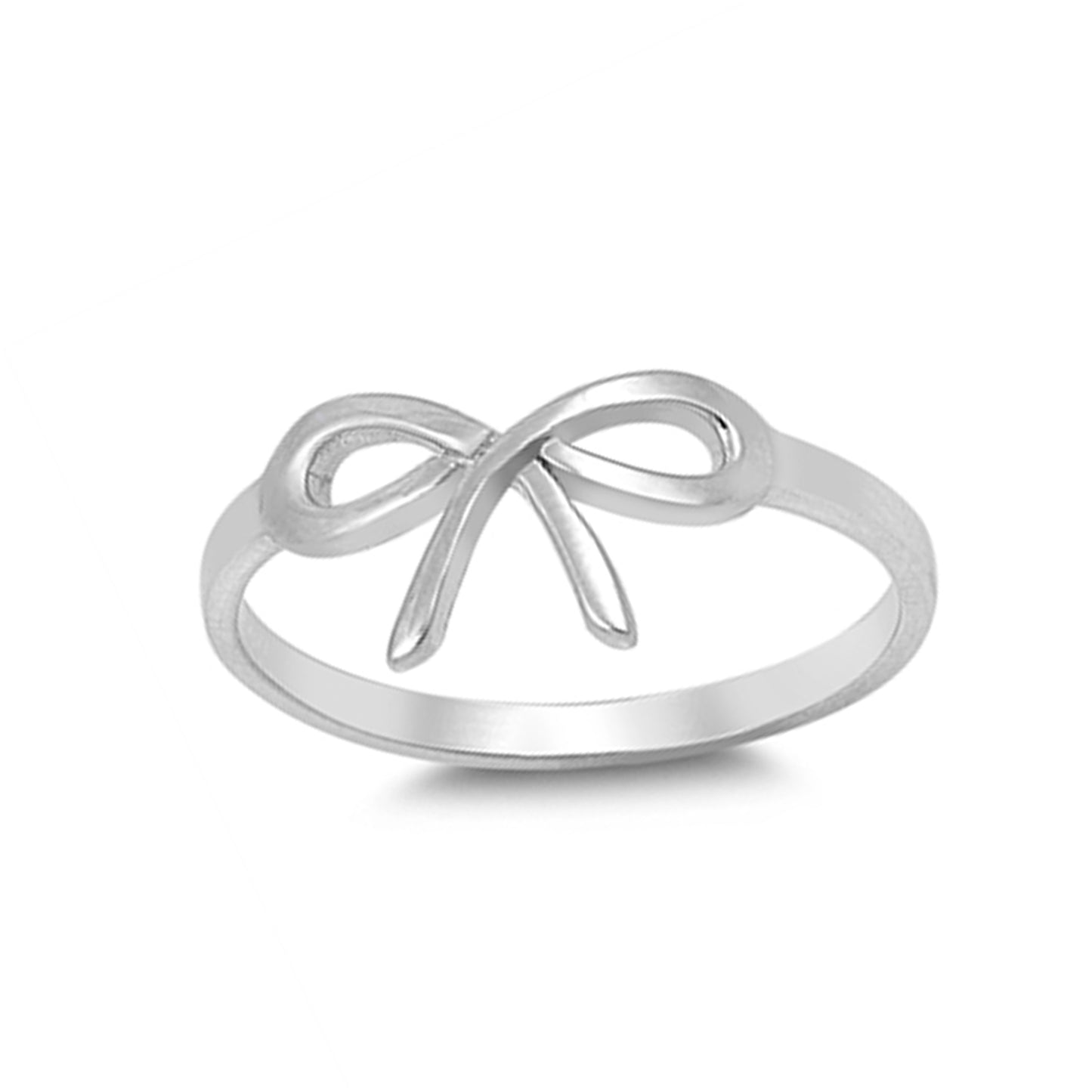 Gift Ribbon Bow Minimalist Ring in Sterling Silver