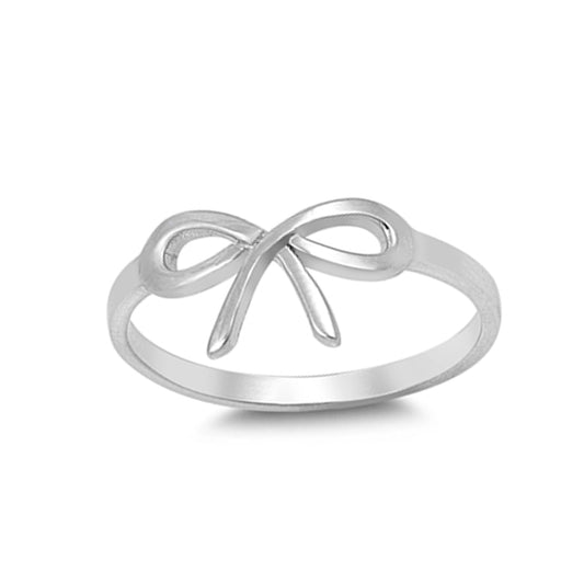 Gift Ribbon Bow Minimalist Ring in Sterling Silver