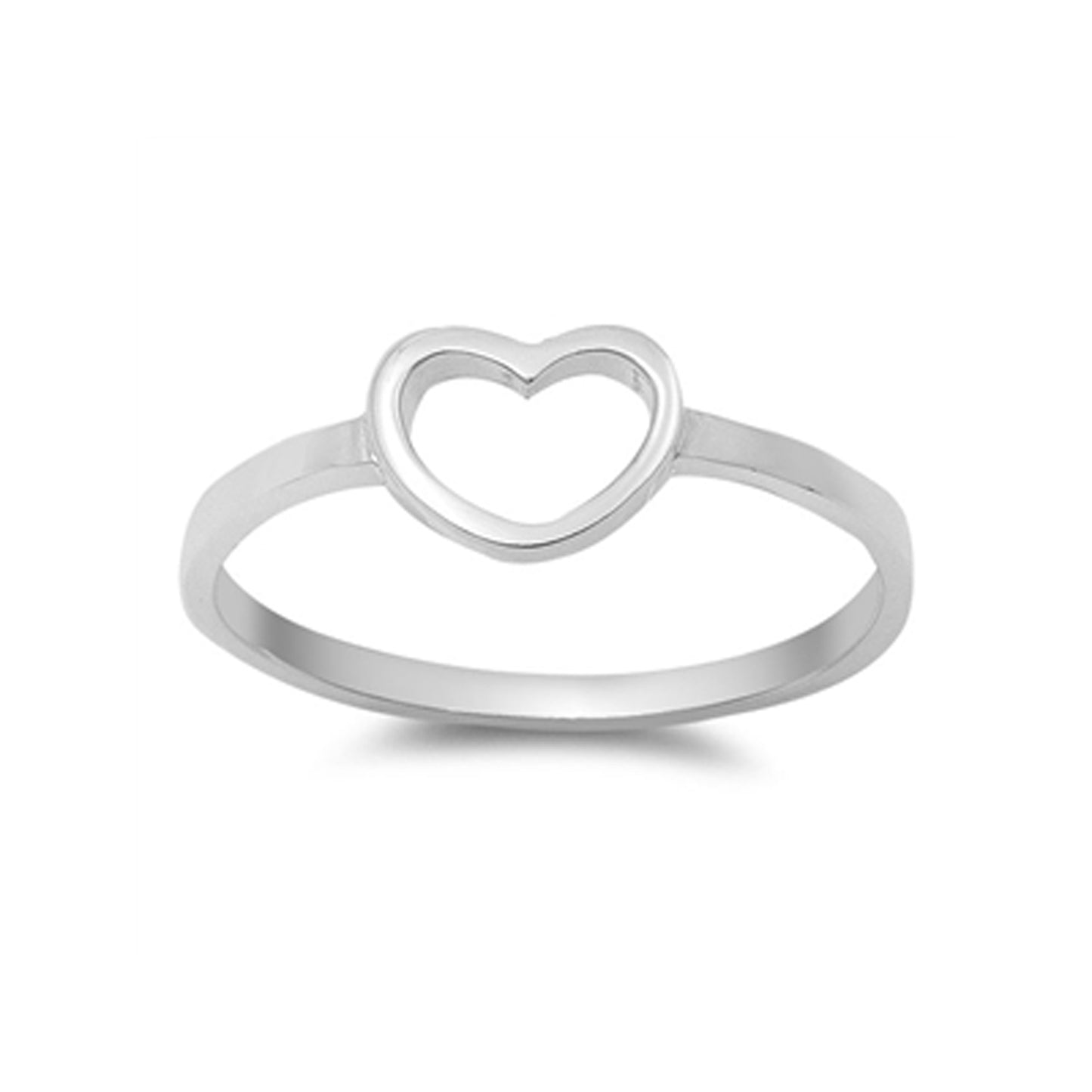 Minimalist Heart Stackable Promise Ring in Sterling Silver