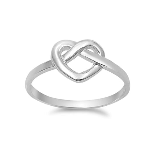 Tied Promise Heart Ring in Sterling Silver