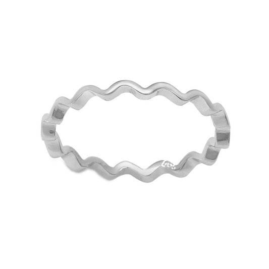 Zigzag Midi Stackable Ring in Sterling Silver