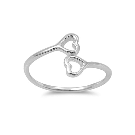 Tiny Hearts Hugger Midi Ring in Sterling Silver