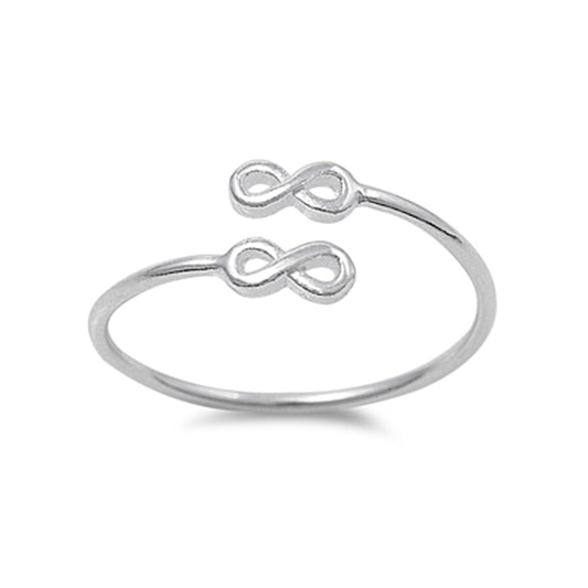 Small Infinity Symbols Midi Stackable Ring in Sterling Silver