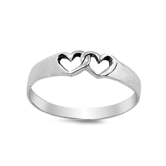 Union Hearts Wedding Ring in Sterling Silver