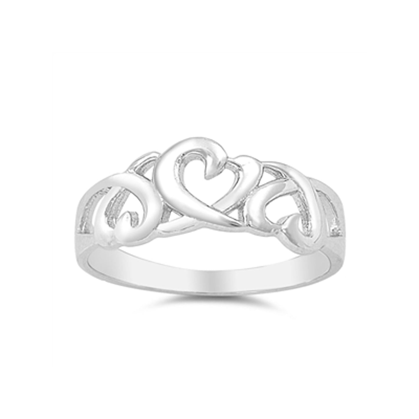 Swirling Hearts Statement Ring in Sterling Silver