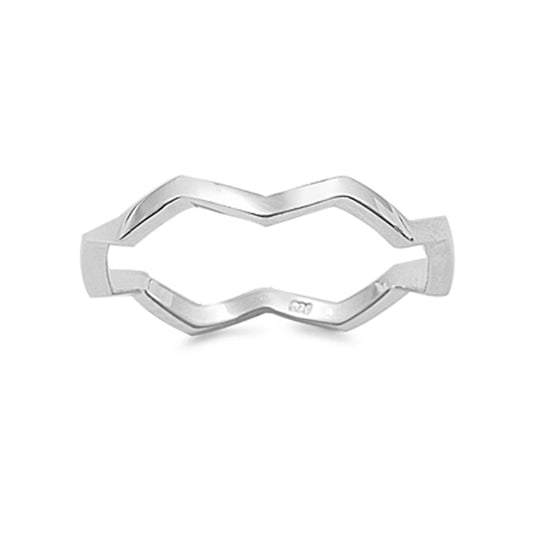 Wavy Midi Stackable Ring in Sterling Silver