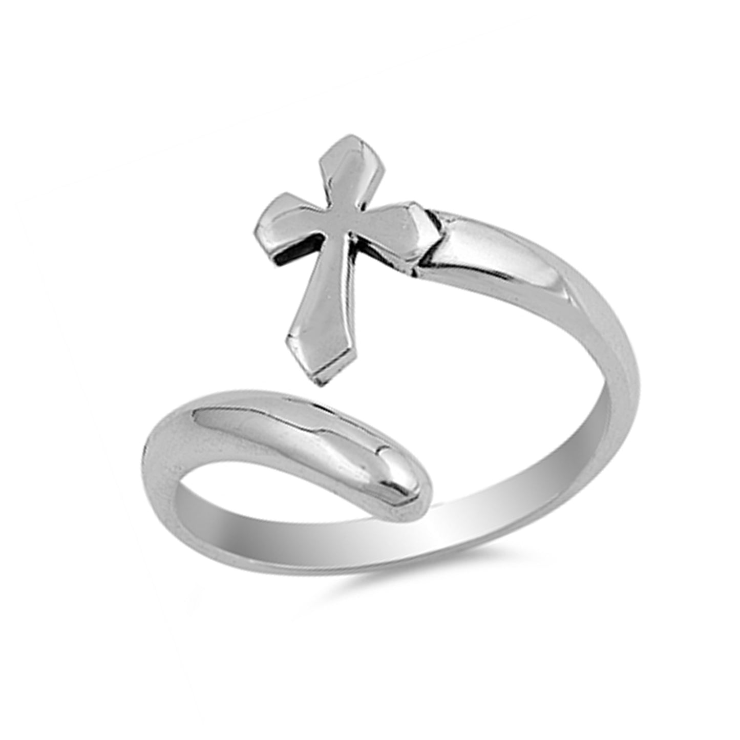 Medieval Cross Hugger Ring in Sterling Silver