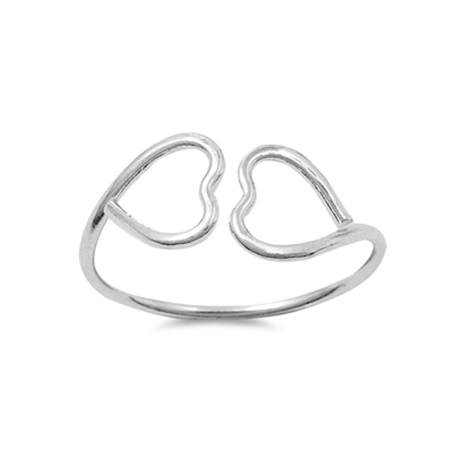 Face to Face Hearts Stackable Ring in Sterling Silver