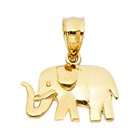 Small Baby Elephant Pendant in 14k Yellow Gold