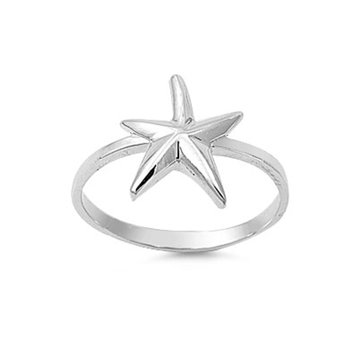 Petite Starfish Ring for Teens in Sterling Silver