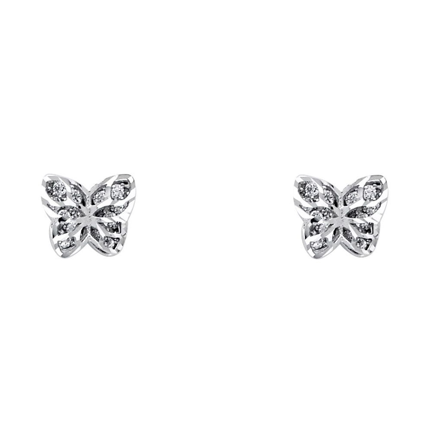 Small Butterfly Stud Earrings in 14k Gold