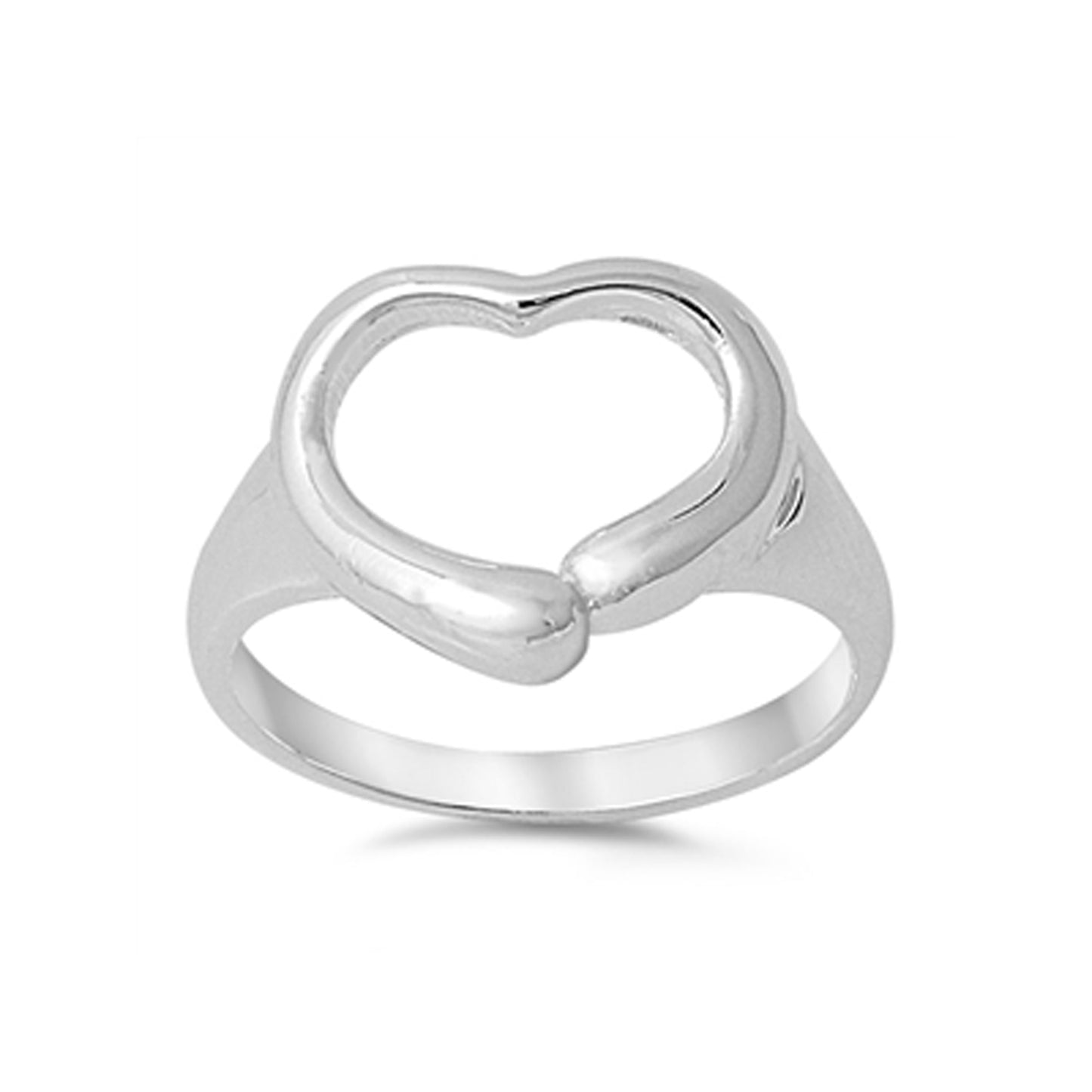 Sculpted Heart Frame Ring in Sterling Silver