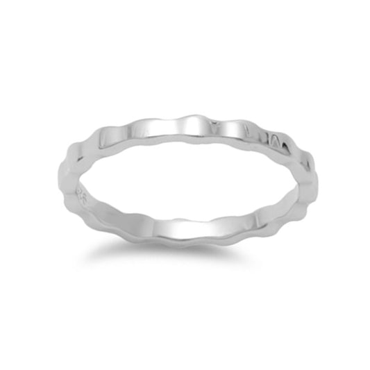 Hammered Midi Stackable Ring in Sterling Silver