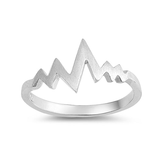 Heartbeat Line Ring in Sterling Silver