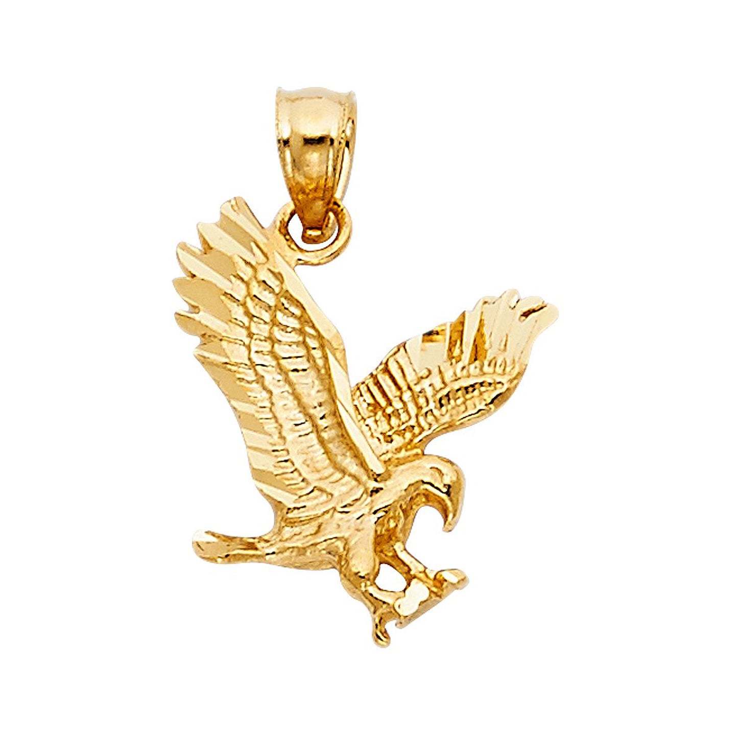 Small Bald Eagle Pendant in 14k Yellow Gold