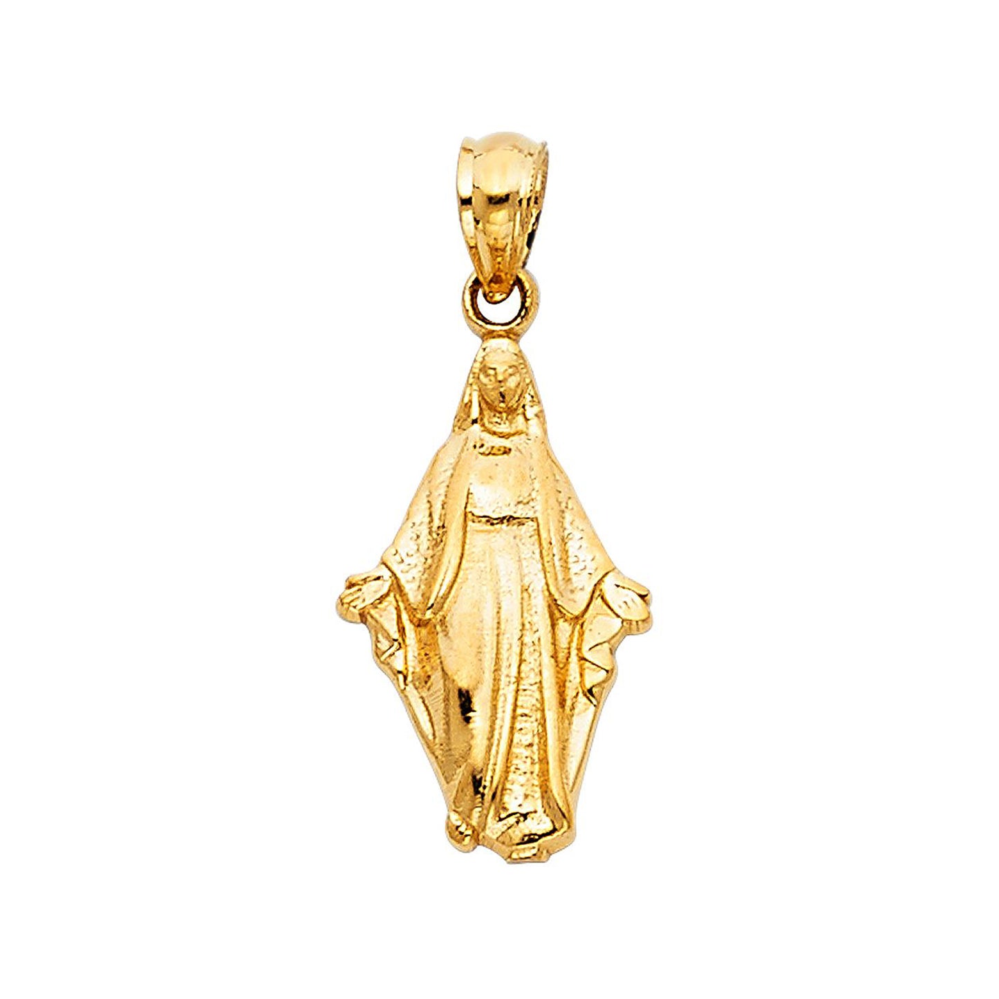 Virgin Mary Pendant in 14k Yellow Gold