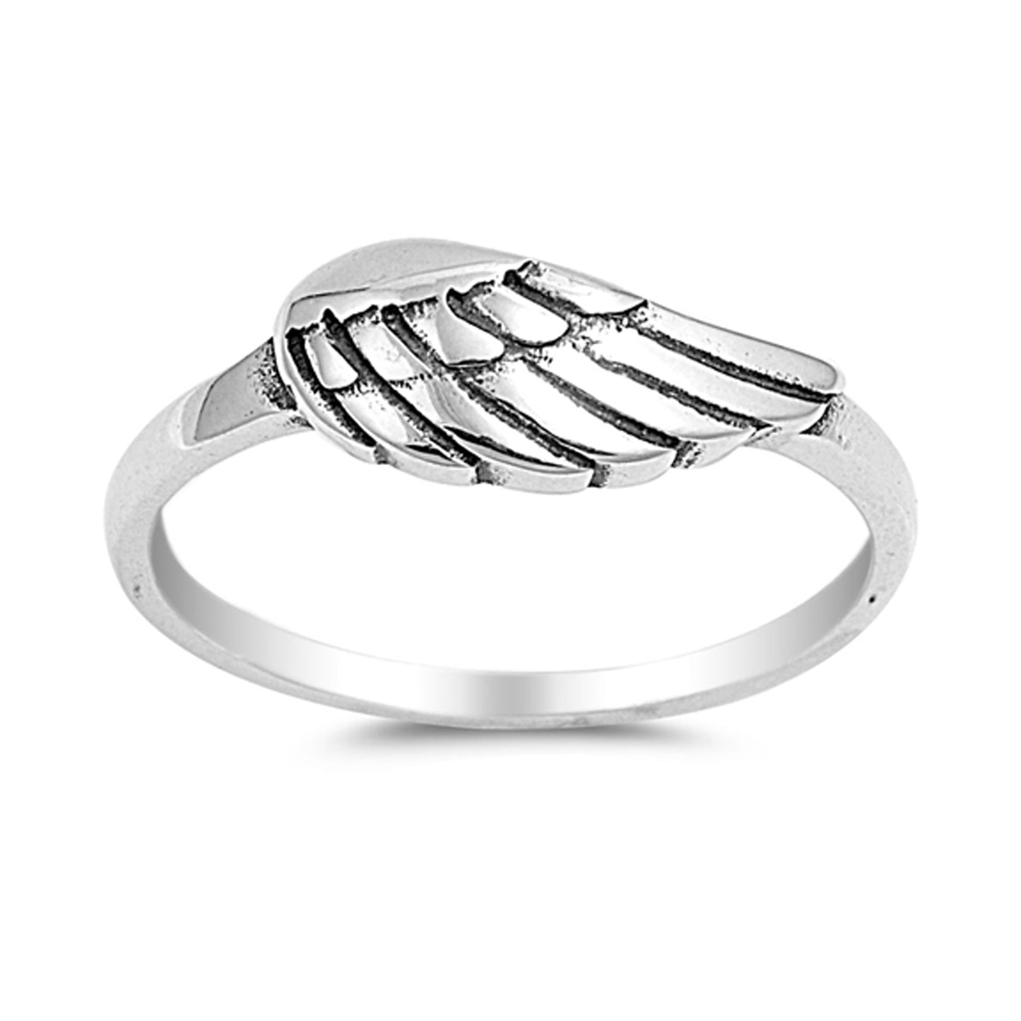 Angel's Wing Ring Minimalist Jewelry in Sterling Silver