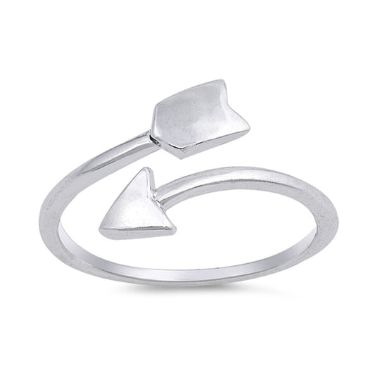 Curved Arrow Ring Minimalist Jewelry in Sterling Silver