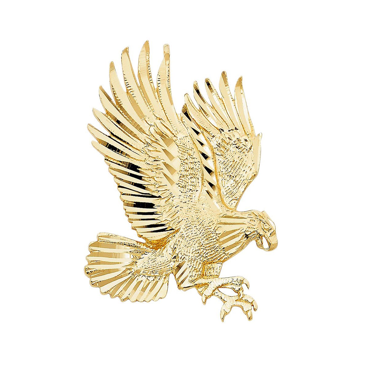 Hawk Bird Pendant in 14k Yellow Gold