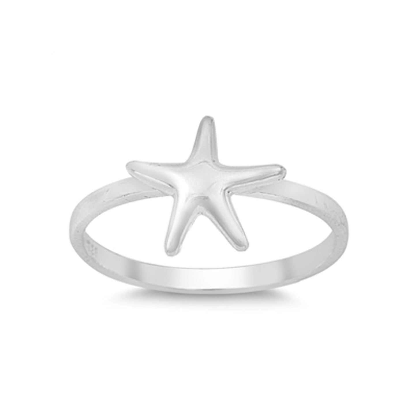 Petite Starfish Nautical Ring in Sterling Silver